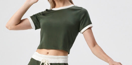 Maglia crop costine star 9565