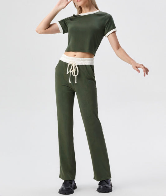 Maglia crop costine star 9565