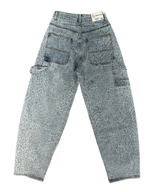 Jeans balloon maculato con strass dar7217