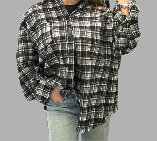 Camicia oversize a quadri gli66888